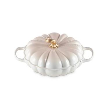Imagem de Caçarola Buffet Abobora Signature Pegador Dourado 28 cm Branco Meringue Le Creuset