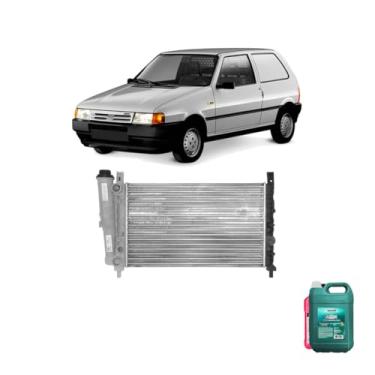 Imagem de Kit Radiador Uno 1.5 87/93 C/S Ar + Aditivo Rosa DNK + Água Desmineralizada 5LT