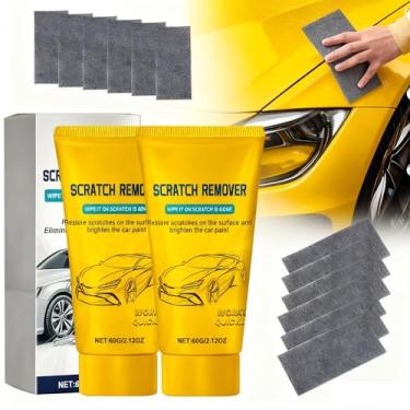 Imagem de Nano Sparkle Cloth Car Scratch Remover Paste for Vehicles, 2025 Upgrade Car Scratch Repair Kit to Erase Car Paint Scratches, Water Spots，Scuff Repair Polishing Wax Kit-2pcs (yellow-602)