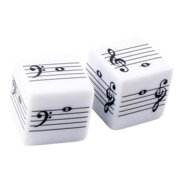Imagem de oshhni Conjunto de 2 Dados com Pautas Musicais para Crianças, Brinquedos Educativos, Aprendizado de Teoria Musical em Festas, Dados com Notas Musicais em