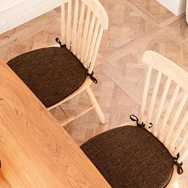 Imagem de Almofadas de assento para cadeiras de jantar, almofadas de cadeira para cadeiras de jantar 40 x 40 cm, 2 almofadas de cadeira de cozinha, almofadas grossas laváveis para cadeiras com laços em forma de