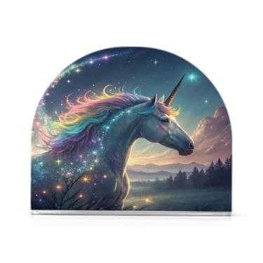 Imagem de Qilmy Porta-guardanapos de acrílico Horse Fantasy, suporte de lenços de mesa independente, dispensador de papel de coquetel para cozinha, jantar, restaurante, bar, decoração, 1 pacote