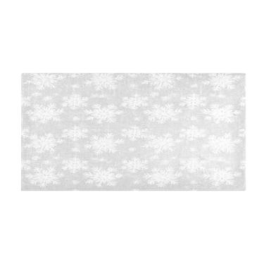 Imagem de JUZIHAI Tapete de banho cinza flocos de neve 99 x 50 cm, tapete de pelúcia macio absorvente, tapete lavável antiderrapante para banheiro, quarto, cozinha, entrada