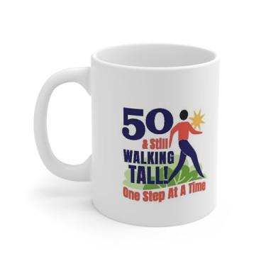 Imagem de Trenton Gifts Caneca de café de aniversário de 50 anos para caminhantes e caminhantes - Ideias engraçadas de presente para ela e ele - Caneca exclusiva de aniversário de 50 anos para mulheres e homens