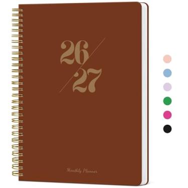 Imagem de Agenda mensal 2026-2027, agenda de 2 meses 2026-2027, funciona de janeiro de 2026 a dezembro de 2027, 17,8 x 25,4 cm, 24 meses, perfeita para planejamento de casa e escritório escolar - marrom