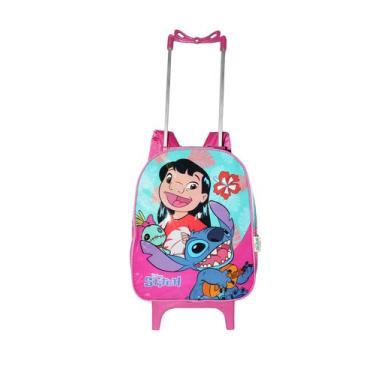 Imagem de Mochila Lilo E Stitch Creche Infantil Rodinhas Escolar Aulas - Luxcel