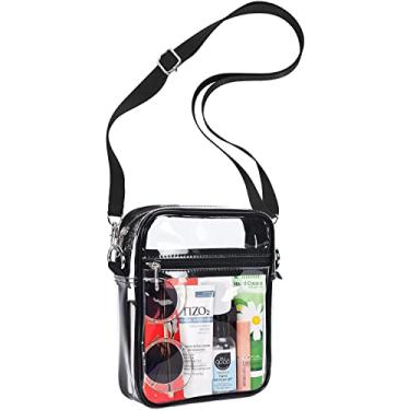 Imagem de Bolsa transparente aprovada para estádios - transversal mulheres e homens messenger de PVC shows eventos esportivos parques diversões