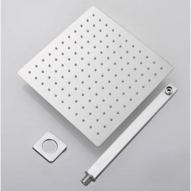 Imagem de Chuveiro Quadrado Inox Banheiro Piscina Ducha Chuva Cascata Ultra Fino (30 * 30cm（Inox 201）)