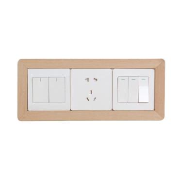 Imagem de Capas de tomada de madeira pintáveis placas de parede grandes para interruptor de luz decorativas rústicas para renovação de casa de fazenda placas de interruptor e capas de tomada para interiores
