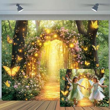 Imagem de Ptrxobj Cenário de conto de fadas encantado fantasia País das Maravilhas Floresta Flor Borboleta Primavera Fundo de Fotografia Chá de Bebê Festa de Aniversário Decorações de Casamento Adereços de