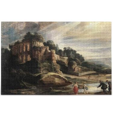 Imagem de Peter Paul Rubens Pintura Vila Romana Quebra-cabeças personalizados para adultos 1000 peças engraçadas engraçadas presentes tecnológicos arte quebra-cabeças rígidos brinquedo família arte, 75 cm x 50