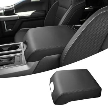 Imagem de Areeyils Capa de apoio de braço para console central para acessórios F150 2020-2015, couro PU 2017-2022 F250 F350,2018-2024 Expedition Acessórios interiores carro descanso de braço tampa protetor de