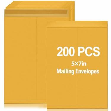 Imagem de Motipuns Pacote com 200 envelopes autoadesivos de segurança para catálogo, 12 x 17 cm, envelopes pequenos de Manila para correspondência, armazenamento e organização