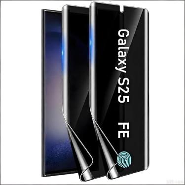 Imagem de CYCFAIML 【Pacote com 2 protetores de tela de privacidade para Samsung Galaxy S25 FE [sem vidro], película flexível antiespião, cobertura total, toque sensível e desbloqueio de impressões digitais