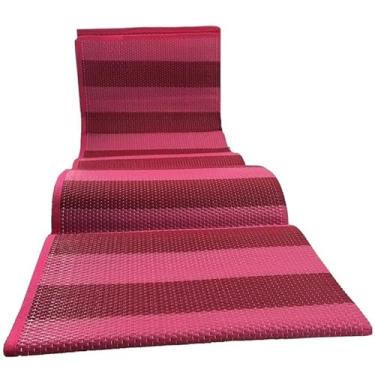 Imagem de Esteira de Praia Dobrável 180x90cm com Bolsa Integrada, Tapete Impermeável Portátil para Praia, Piscina e Camping(Rosa)