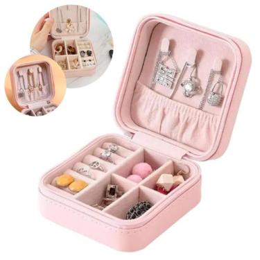 Imagem de Porta Joias Feminina Case Viagem Pequena Delicada Prática Luxo - Oásis