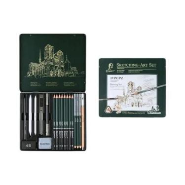 Imagem de Conjunto De Lápis De Desenho Profissional Com 10/12/19 Peças, Material
