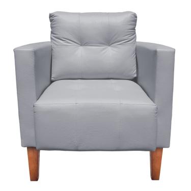 Imagem de Poltrona Decorativa Lívia Corino Cinza Pés Chanfrado D'Rossi