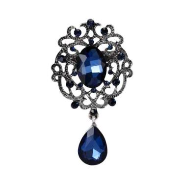 Imagem de Broche De Flor Com Strass Unissex Para Mulheres, Pingente De Vidro Par