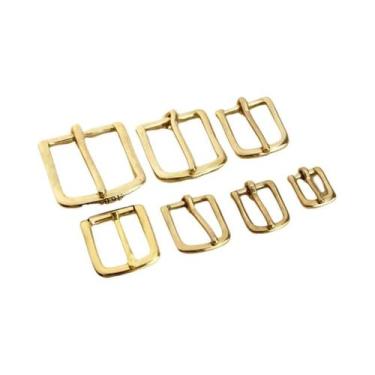 Imagem de Fivela De Cinto Em Latão Maciço Com Pino Único E Barra De Fixação Para