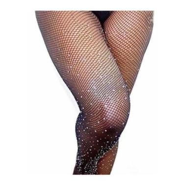 Imagem de Meia-Calça Arrastão Preta com Strass - Genérico