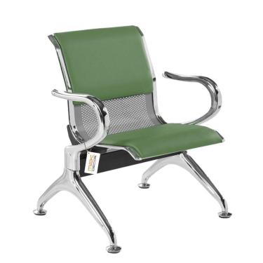 Imagem de Cadeira Longarina Com Est Cromada 1 Lugar Colors Verde