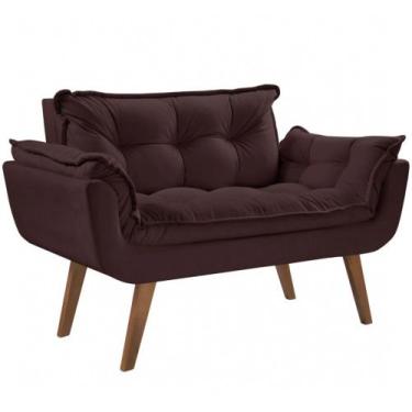 Imagem de Poltrona Namoradeira 2 Lugares Opalla Base Palito D Salla, Marrom