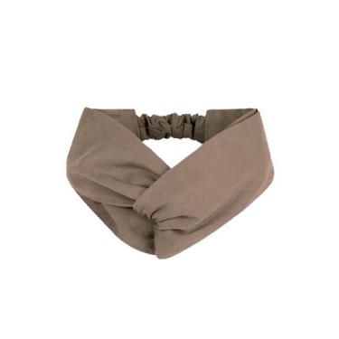 Imagem de Faixa de Cabelo Turbante Bandana Marrom Claro Chef Cozinha - Genérico