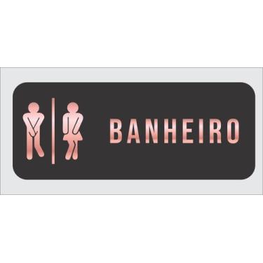 Imagem de Placa de sinalização Banheiro Masculino e Feminino Divertidos em acríl