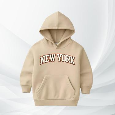 Imagem de Moletom Infantil New York com Capuz Moleton Flanelado Blusa de Frio Quentinha Confortável Criança-Unissex