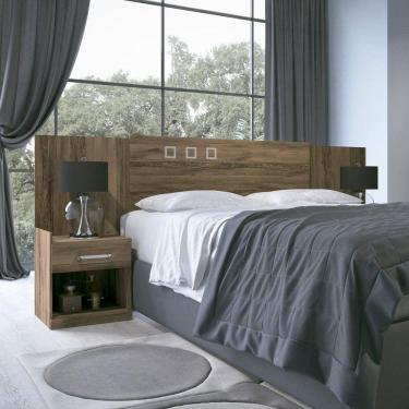 Imagem de Cabeceira Casal Havana Plus com Mesa de Cabeceira Santos Andirá