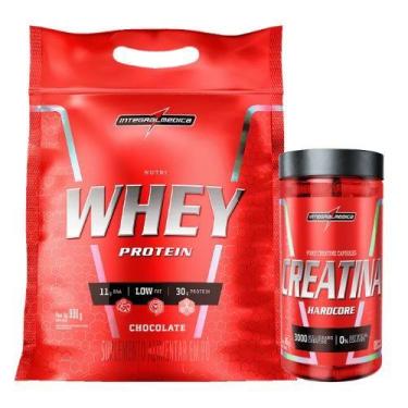 Imagem de Kit Nutri Whey Protein 900g e Creatina 120 Caps Integralmédica, Chocol