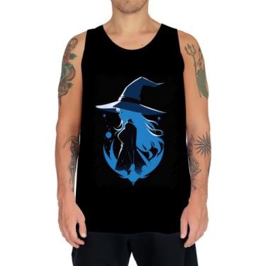 Imagem de Camiseta Regata Bruxa Halloween Azul Festa 1 - Kasubeck Store®, INF 04