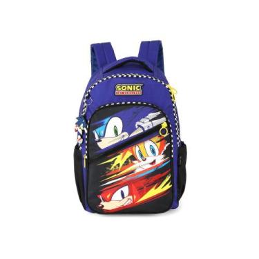 Imagem de Mochila de costas Sonic Juvenil Luxo Escolar Grande 21L - Sonic The He