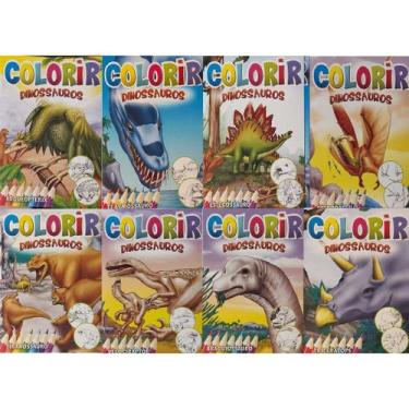 Imagem de Coleção livros de colorir - dinossauros - com 8 livros - EDITORA