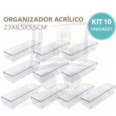 Imagem de Kit Organizador Geladeira Gaveta Banheiro Maquiagem Acrilico Transpare