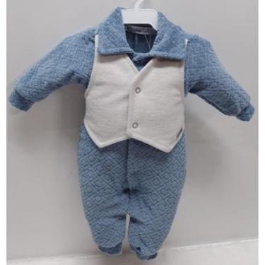 Imagem de Macacão Longo Plush Finta Colete Bebê Menino Zafielo 705-Masculino