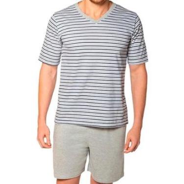 Imagem de Pijama Curto Lupo 28021-001 Masculino Listrado Algodão T. P/XG-Masculino