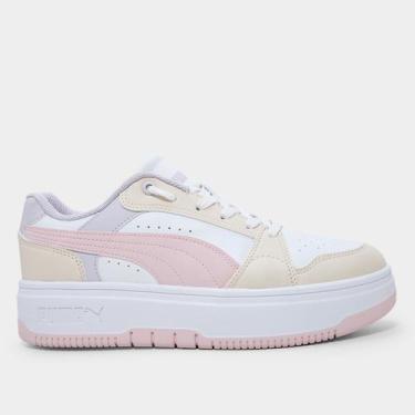 Imagem de Tênis Puma Rebound Femme Low Bdp Feminino, Branco, Bege, 35