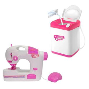 Imagem de Mini Máquina De Costura Ateliê Realista e Máquina de Lavar - DM Toys
