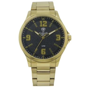 Imagem de Relógio Masculino de Aço Tuguir Analógico Infinity TGI37239 Dourado e Preto
