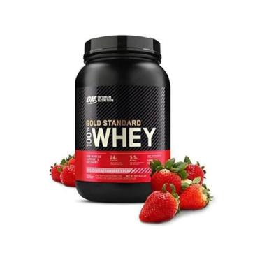 Imagem de Gold Standard 100 Whey Protein Morango 900g  Proteína Premium para Gan