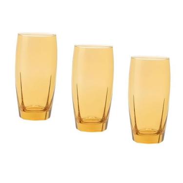 Imagem de Conjunto De Copos De Vidro 3un Florida Ambar 365ml Praticasa