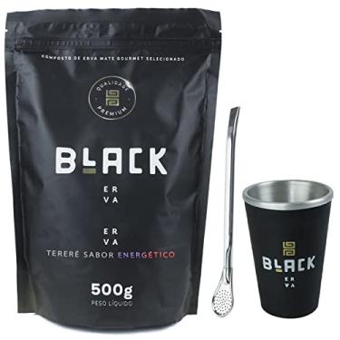 Imagem de KIT COPO CUIA TERMICO + BOMBA CLASSICA INOX + TERERE 500G BLACK ERVA (Energético)
