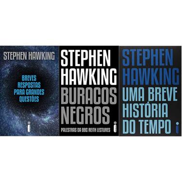 Imagem de Kit 3 livros stephen hawking Breves respostas para grandes questões + Buracos Negros + Uma Breve História do Tempo