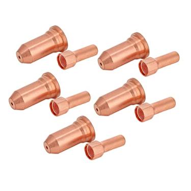 Imagem de Consumíveis tocha de corte a plasma, bico de eletrodo durável fácil de instalar 10 peças portátil para PT-80 PT-100