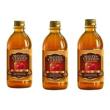 Imagem de Kit C/3 Vinagre De Maçã In Natura 5% De Acidez Puro 530ml