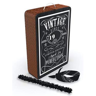 Imagem de Pinata adulta vintage Aged to Perfection com bastão e dobrável 43 x 25 x 11 cm, perfeita para decorações de festa, centro de mesa, acessório para foto, aniversário divertido, aniversário de 50 anos – Serve para doces/brindes: da Get a pinata