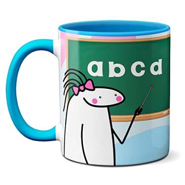 Imagem de Caneca Flork Feliz Dia Dos Professores Ensinar Viver Educar (Azul)