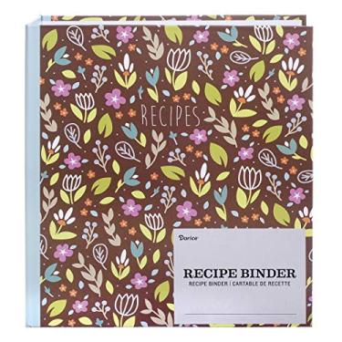 Imagem de Darice Conjunto: Tema floral, fichário de receitas de 46 peças